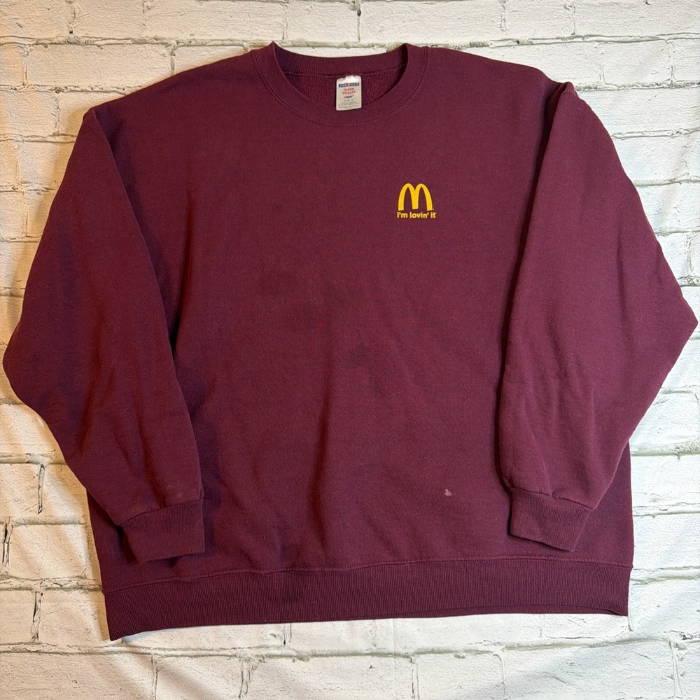 Vintage McDonalds Sweatshirt Mens XL Crewneck Im Lovin It Logo Employee